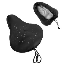 BULLSPANN Bicycle Saddle Cover Waterproof Seat Cover Sun Anti Aging Cross Bike Road Bike Mountain Bike Bicycle Cover 210D Oxford Material Black