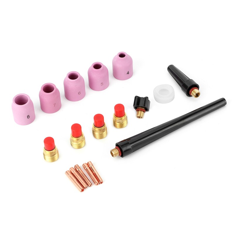 18pcs/set Ceramic Nozzle Collet Gas Lens Kit TIG Welding Gun