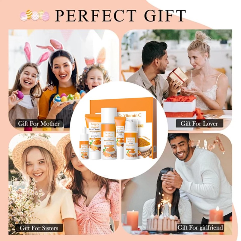 ARCHIDATE Turmeric Vitamin Skin Care Kit Moisturizes Skin