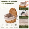 10.2 Inch Picnic Basket with Lid Woven Wicker for Garden