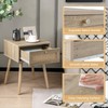 Giantex Boho Rattan Nightstand, Mid Century Wood Night Stands with