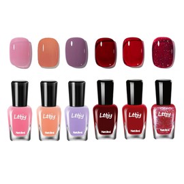 Glitter Nail Polish Sets - 6 Colors, Long Lasting & Quick Dry, No UV Lamp - Perfect For Women's Nail Art DIY Home Salon