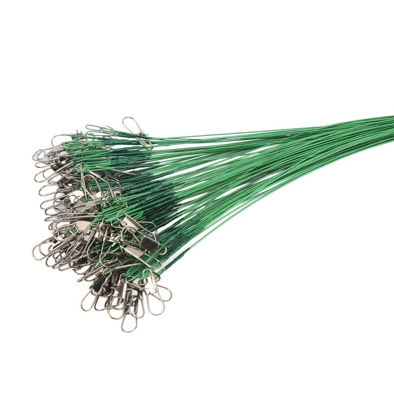 Fishing Wire Leader, Swivels Snap 100PCS Protective Fishing Leader for