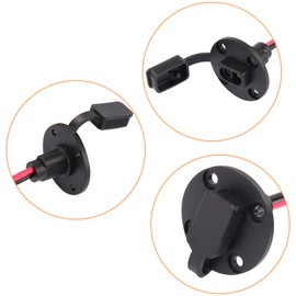 CERRXIAN 30cm 12awg SAE Socket Solar Weatherproof Sidewall Port Cable, SAE Solar Panel Flush Mount Connector Plug Cable (2-Pack)