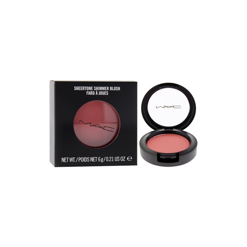 MAC Sheertone Shimmer Powder Blush Peachykeen for Women, 0.21 Ounce