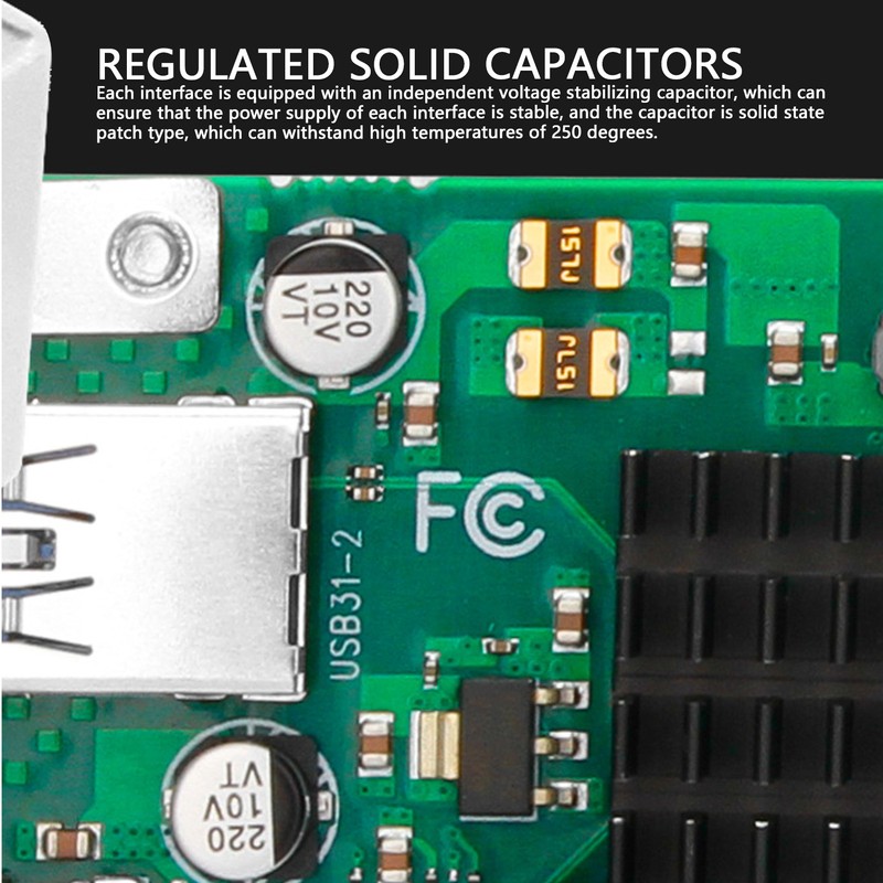 PCIE to USB 3.1 Expansion Card Self Powered 2 Ports