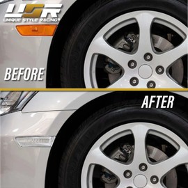 USR 03-07 G35 2 Door Coupe Front Clear Lens WHITE LED Side Marker Lights - Lamp Assembly (Left + Right) Compatible with 2003-2007 Infiniti G35 2 Door Coupe (2 Pieces, Error Free)