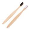 IWOWHERO 2Pcs Bamboo Toothbrushes with Soft Bristles for Adults Natural