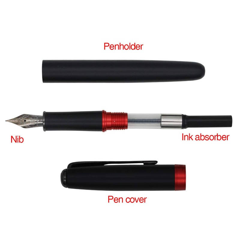 Ranvi Jinhao 75 Series Fountain Pen Fine Nib(Red and Black)