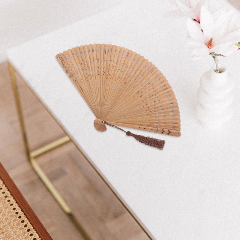 IMIKEYA Folding Hand Fan for Women: Wooden Bamboo Hand Fans