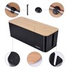 2 Pack Large Cable Management Box – Wooden Style Cord