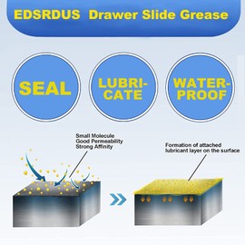EDSRDUS Drawer Slide Grease Suitable for All Kinds of Furniture Slides with Two Brushes for Easy Use 3OZ(85g)