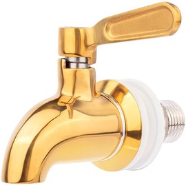 FOODLE Beverage Dispenser Replacement Spigot, Drink Dispenser Stainless Steel Spigot, Polished Gold, Gold Faucet