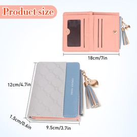 Iridsmole Ladies Purse, Leather Wallet for Women, PU Small Purses for Women, Small Wallets with Zipper Coin Pocket, Bifold Card Holder Purse with Multiple Card Slots Cash