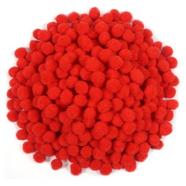 TOAOB 300pcs Pom Poms for Crafts Making Red Fluffy pompoms 10mm High-Elastic Fuzzy pom poms Balls for DIY Scrapbooking Decorations