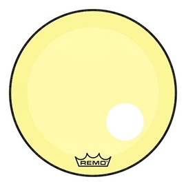 Remo Powerstroke P3 Colortone Yellow Bass Drumhead, 22", 5" Offset Hole