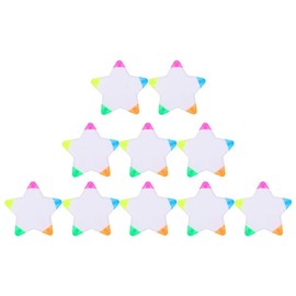 STOBOK 10pcs Novelty Highlighters 5- In- 1 Highlighter Star Fluorescent Pen Markers Broad And Fine Tips for Office Students Writing Supplies