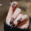 Nail Tip, False Nails, Stylish, Black, 24 Pieces, Long Nail