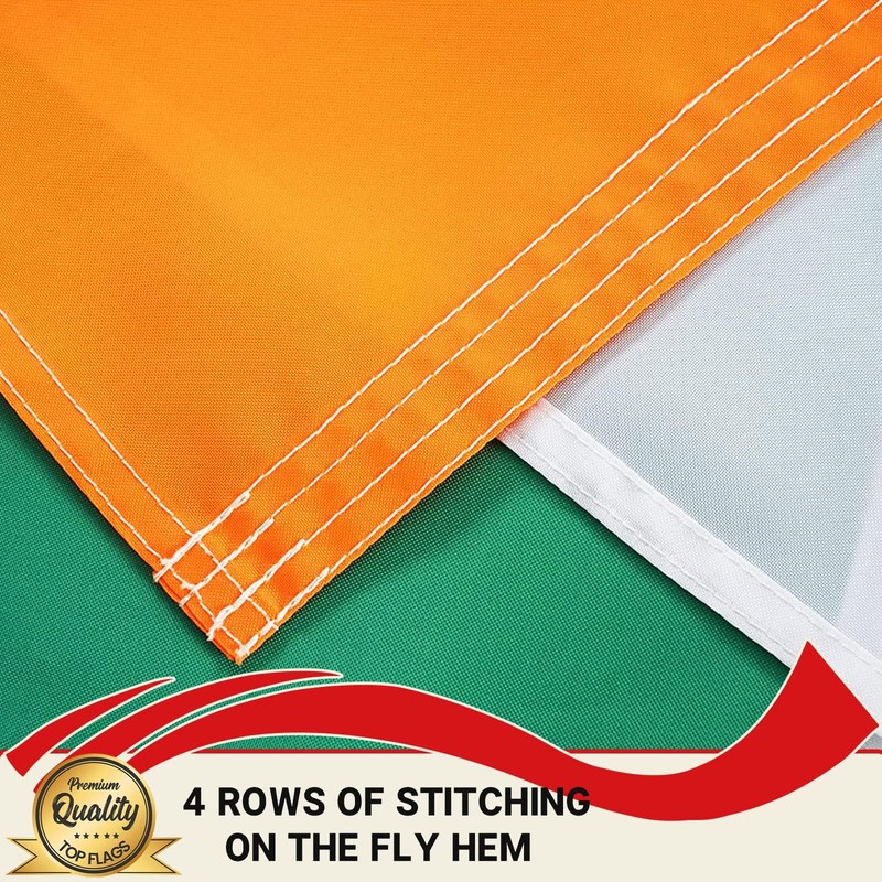 TOPFLAGS Irish Flag 3x5 Outdoor Heavy Duty Ireland Flags for