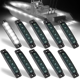 AOXLFU 10pcs White 12V 6LED Trailer Side Marker Indicator Lights 3.8" Waterproof Front Rear Signal Side Clearance Marker Light for Trailer Truck Front Rear Van Pickup Rv Camper Boat…