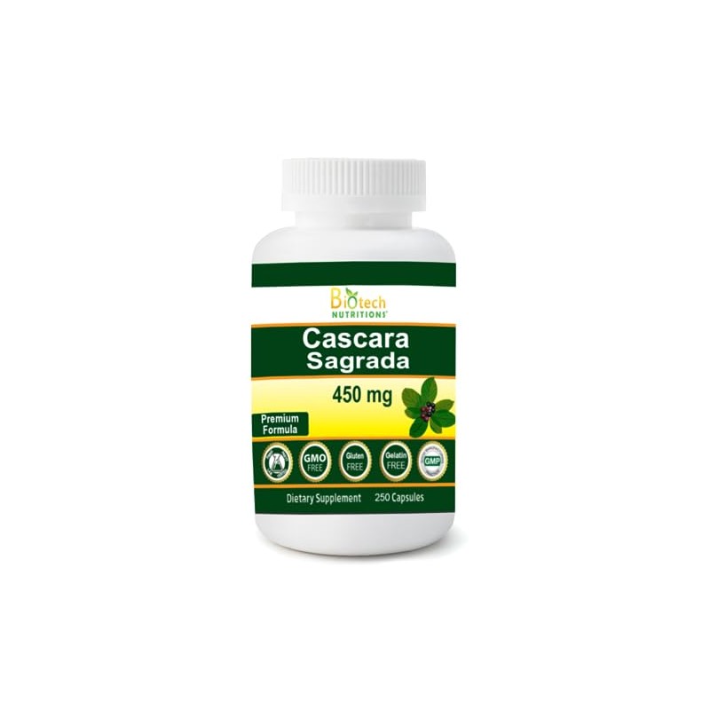 Biotech Nutritions Cascara Sagrada 450 mg 250 Veg Capsules
