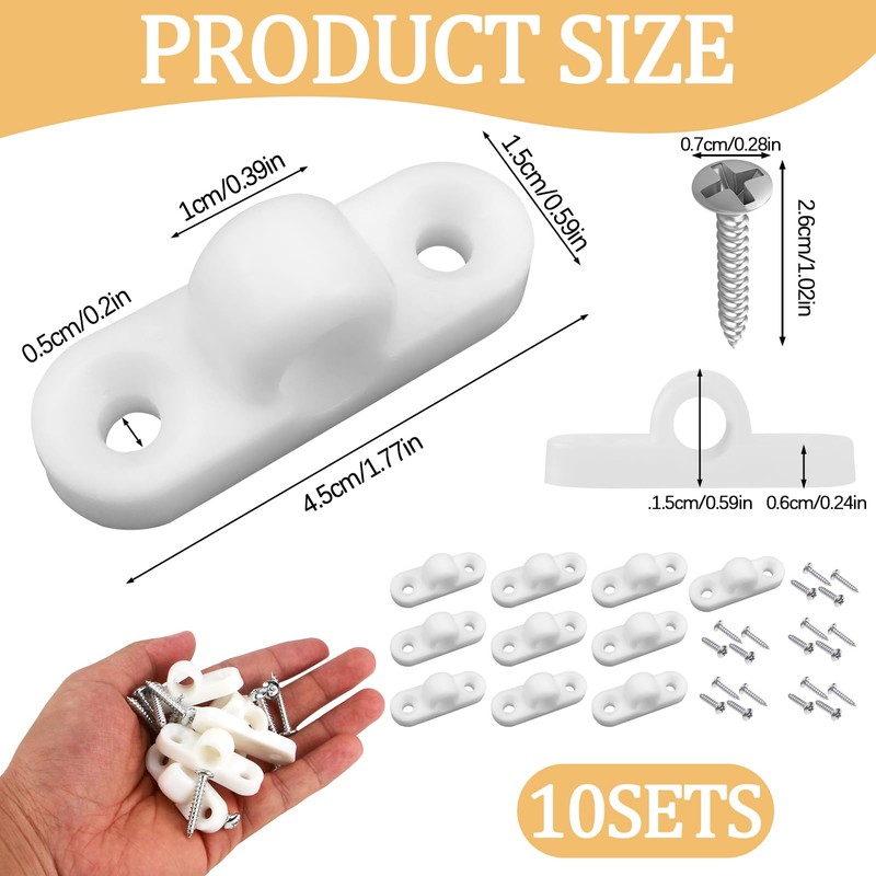 Set of 10 Awning Eyelets for Motorhomes and Caravans with