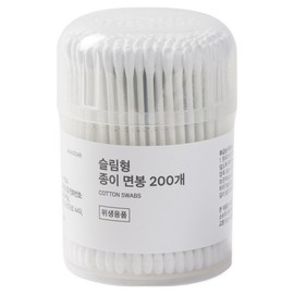 JAJU slim paper swabs, 1 piece, 200 pieces / JAJU 슬림형 종이 면봉, 1개, 200개입