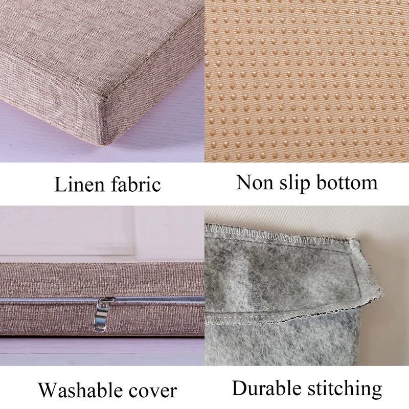 Piano Bench Cushions with Non Slip for Indoor Shoe Storage,