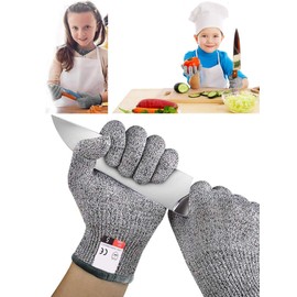 Cut Resistant Kitchen Gloves High Performance Level 5 Protection, Cut Resistant Protective Gloves for Safety, for Cooking, Cutting or Slicing, Food Grade, For Child, Kids, Boy,girl(XXXS 3-5 year olds)