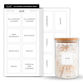 Bathroom Laundry Labels for Jars, 164 Bathroom Closet Laundry Sticker Labels, Laundry Room Organization Labels, Bathroom Labels, Cleaning Labels for Jars Spray Bottles, Bedroom Closet Household Label