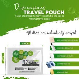Compact Personal Shower Kit To-Go (Green) – Your Hygiene Companion for Travel, Gym, Camping | Shower on the Go | Shampoo, Soap, Towel. All in One (5)
