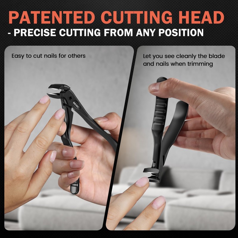 BEZOX Senior Nail Clippers - Upgraded Long Handle Curved Head