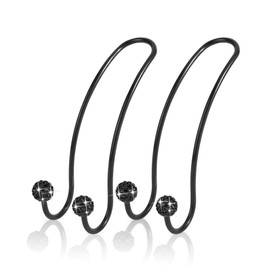 OTOSTAR 2 Pack Car Headrest Hooks Bling Handmade Crystal Multifunctional Car Back Seat Headrest Hangers Strong and Durable Auto Hooks Organizer Universal for Vehicle SUV Truck (Black)