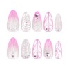 Almond Press on Nails Medium Fake Nails Pink Ombre False