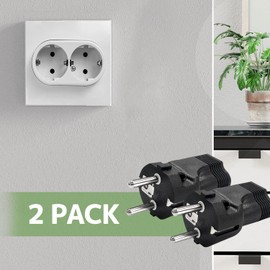 [6-Pack] Type E/F Germany European Travel Adapter, Yinleader International Power Plug with 2 Outlet,US to Most of Europe EU German Russia French Norway Iceland Greece Korea Spain