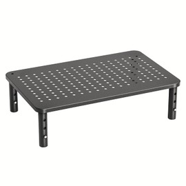 Monitor Stand, Monitor Stand Riser 3 Height Adjustable, Monitor Riser with Airflow Vents, Laptop Stand for Desk, Laptop Riser, Desk Organizer for Monitor, 15.6" Laptop, PC, Printer