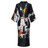 Dandychic Women's Kimono Robes Pagoda Print Kimono Imitation Silk Long