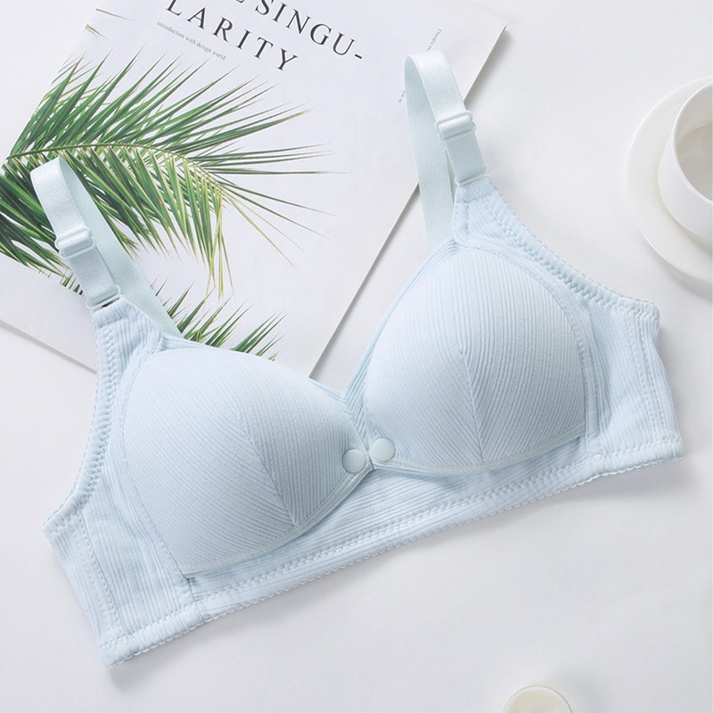 2PCS Maternity Bra Pure Cotton Wireless Soft Breathable Breastfeeding Bra
