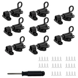 4PCS Self-Closing Door Latches,Black Spring Gate Latch for Wooden Fence,Aluminum Alloy Small Barrel Bolt Latch, Automatic Spring Loaded Latch for Gate,Window and Cabinet (4, Black)