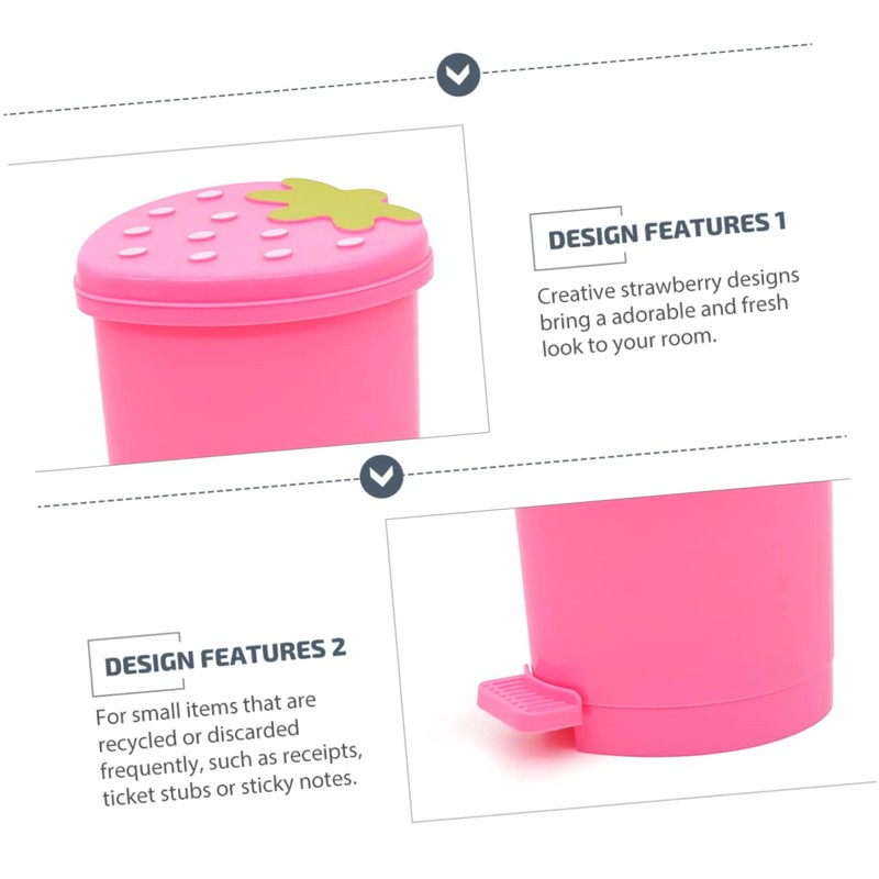 NUOBESTY Rubbish Bedroom Lid Decorative Shaped Pink Coffee Kitchen Adorable