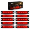 Nilight 10 PCS Red 3.8 Inch 6 LED Side Marker