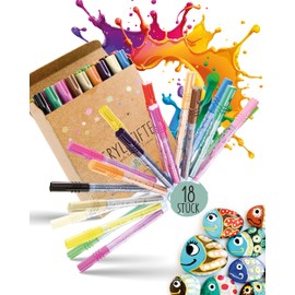lila liebt dich® 18 Acrylic Pens for Stones, Waterproof, Stone Painting, Acrylic Markers, Acrylic Pens Waterproof, Stones Painting Pens