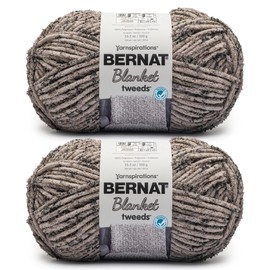 Bernat Blanket Tweeds Dove Tweed Yarn - 2 Packs of 300g - Polyester - #6 Super Bulky - 220 yards - Knitting, Crochet, Crafts and Amigurumi Chunky Chenille Yarn