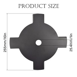 CjingCH 4-Tooth Brush Cutter Blade Metal Strimmer Blades Universal Grass Trimmer Blades with 25.4MM Bore Weed Cutter Blade for Lawn Garden Orchard Woods or Pastora