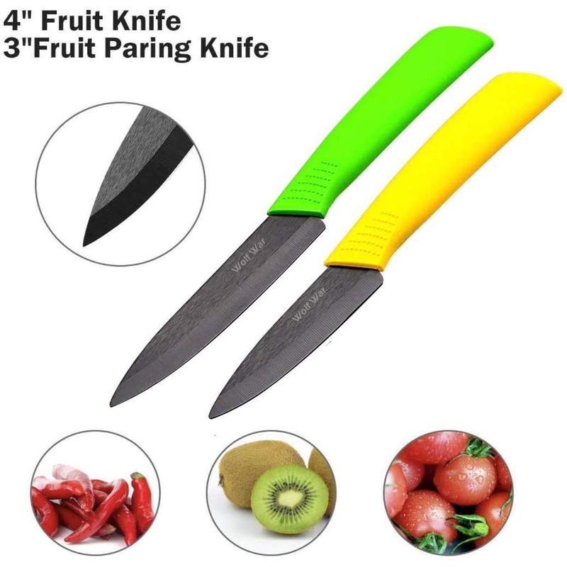 Kitchen Ceramic Knife Set Professional With Sheaths - Super Sharp