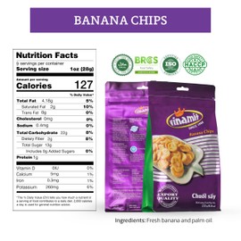 Vinamit Dried Banana Chips | Unsweetened Banana Chips | 8.8 oz Bag | Naturally Sweet, Non-GMO, Gluten-Free & No Added Sugar | Rich in Potassium | Christmas Treats & Stocking Stuffers Men or Women
