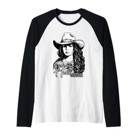 I'm the only Hell my Mama ever raised, cowgirl Raglan Baseball Tee