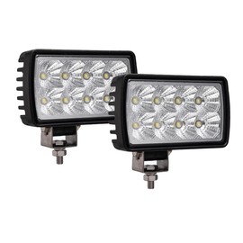 Raycharm 4x6 inch Rectangular Off-Road LED Fog Light for Truck, ATV & Tractor, 6000K Cool-White, Spot Beam, Rugged Aluminum Housing, IP68 Waterproof, 12V/24V 24W 2400 Lumens, 2-Pack