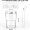 13oz Iced Coffee Cup, Glass Tumbler with Straw and Lid,