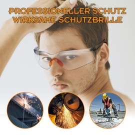 Fosoloni Pack of 6 Safety Glasses, Protective Glasses, Dustproof, Transparent Eye Protection Glasses, for Safe Protection, Eye Protection Glasses, Safety Glasses, Laboratory Glasses, Scratch-Resistant